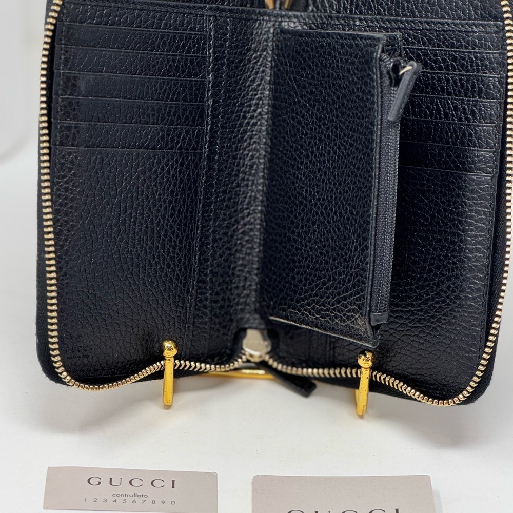 💯Authentic GUCCI black leather zip around wallet - Picture 6 of 7